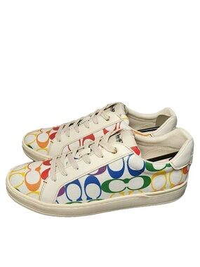 Coach Multicolor Signature C Low-Top Sneakers in White 🌈